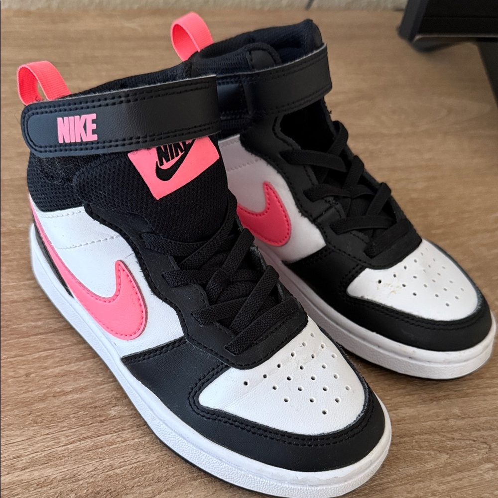 Nike Kids' Black and Pink High-Top Sneakers